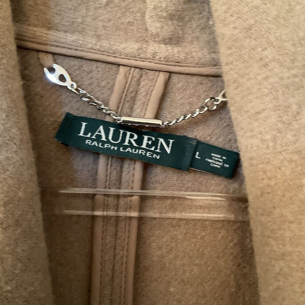 Lauren Ralph Lauren Camel/Tan Open-Front Draped Cape Coat - Picture 2 of 13
